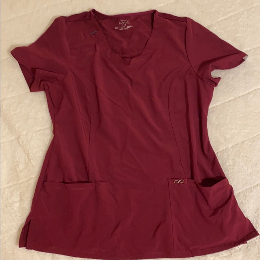 Maroon Infinity Cherokee Scrub Top